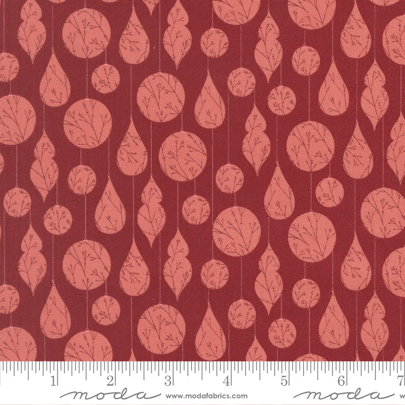 Gingerbread Lane Crystal Ornaments Novelty Cranberry by Kileys Quilt Room for Moda Fabrics 26151-18 scale