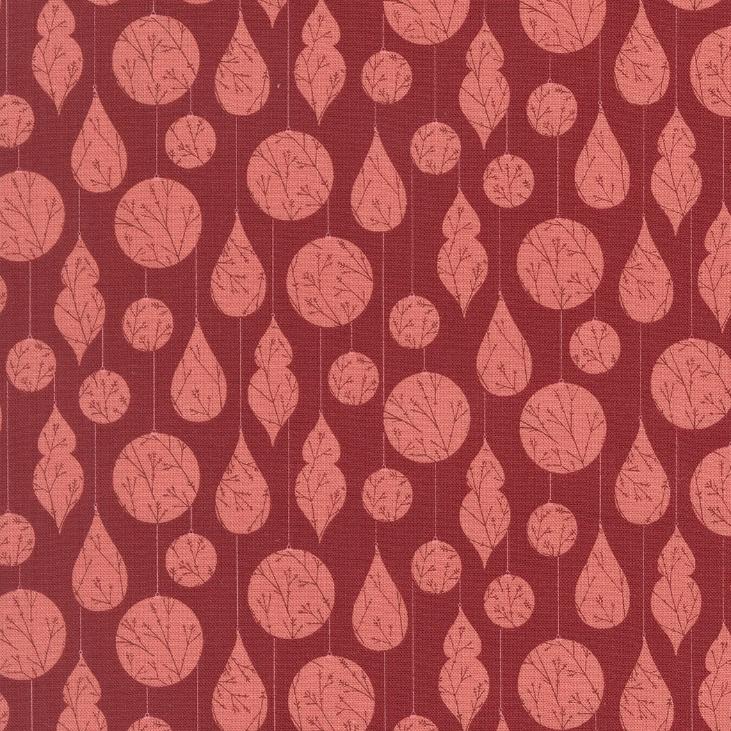 Gingerbread Lane Crystal Ornaments Novelty Cranberry by Kileys Quilt Room for Moda Fabrics 26151-18