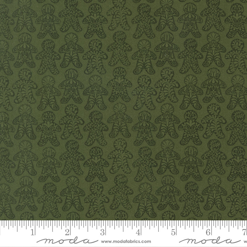 Gingerbread Lane Gingerbread Dance Novelty Holly by Kileys Quilt Room for Moda Fabrics 26152-14 scale