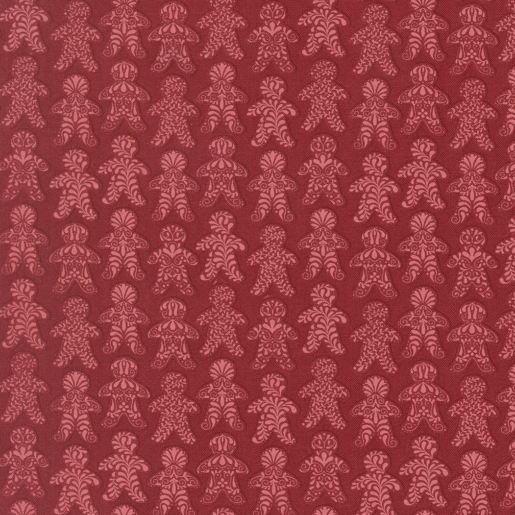 Gingerbread Lane Gingerbread Dance Novelty Cranberry by Kileys Quilt Room for Moda Fabrics 26152-18