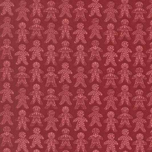Gingerbread Lane Gingerbread Dance Novelty Cranberry by Kileys Quilt Room for Moda Fabrics 26152-18