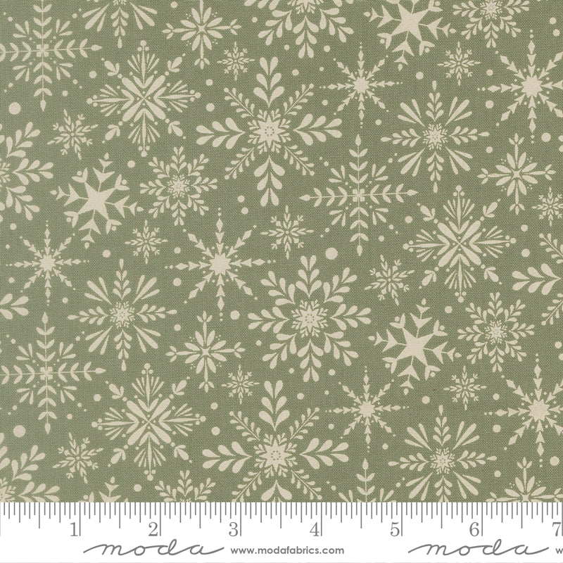 Gingerbread Lane Blizzard Christmas Snowflake Mistletoe by Kileys Quilt Room for Moda Fabrics 26153-13 scale