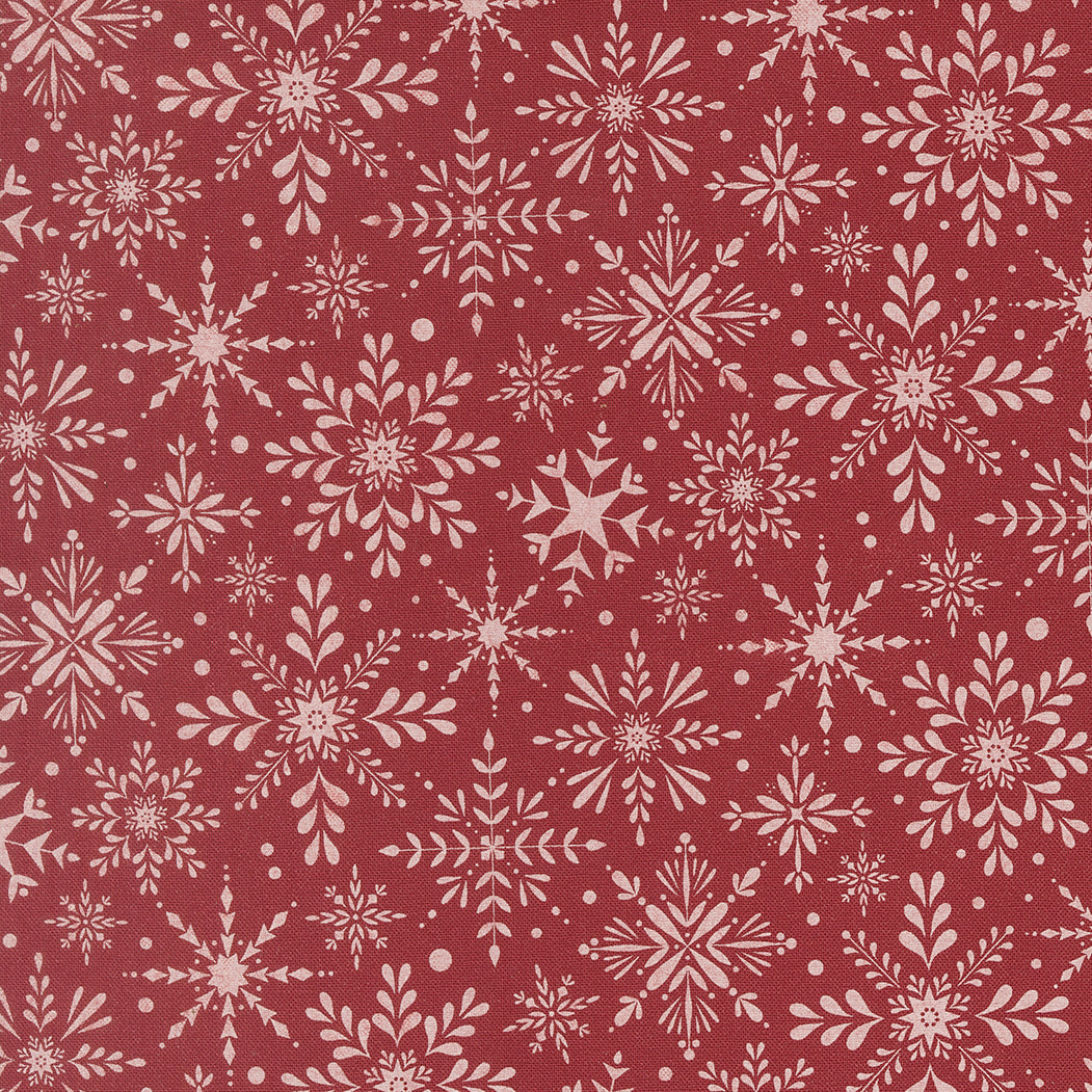 Gingerbread Lane Blizzard Christmas Snowflake Cranberry by Kileys Quilt Room for Moda Fabrics 26153-18