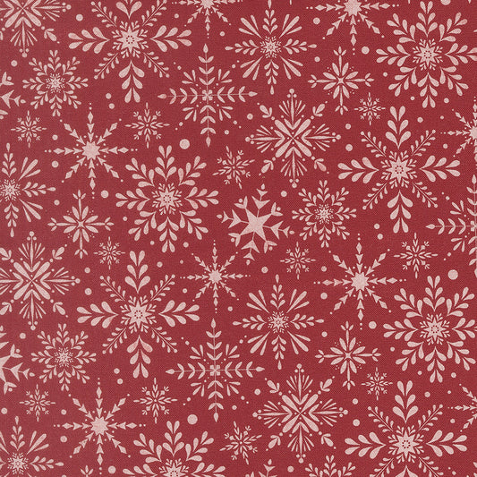Gingerbread Lane Blizzard Christmas Snowflake Cranberry by Kileys Quilt Room for Moda Fabrics 26153-18