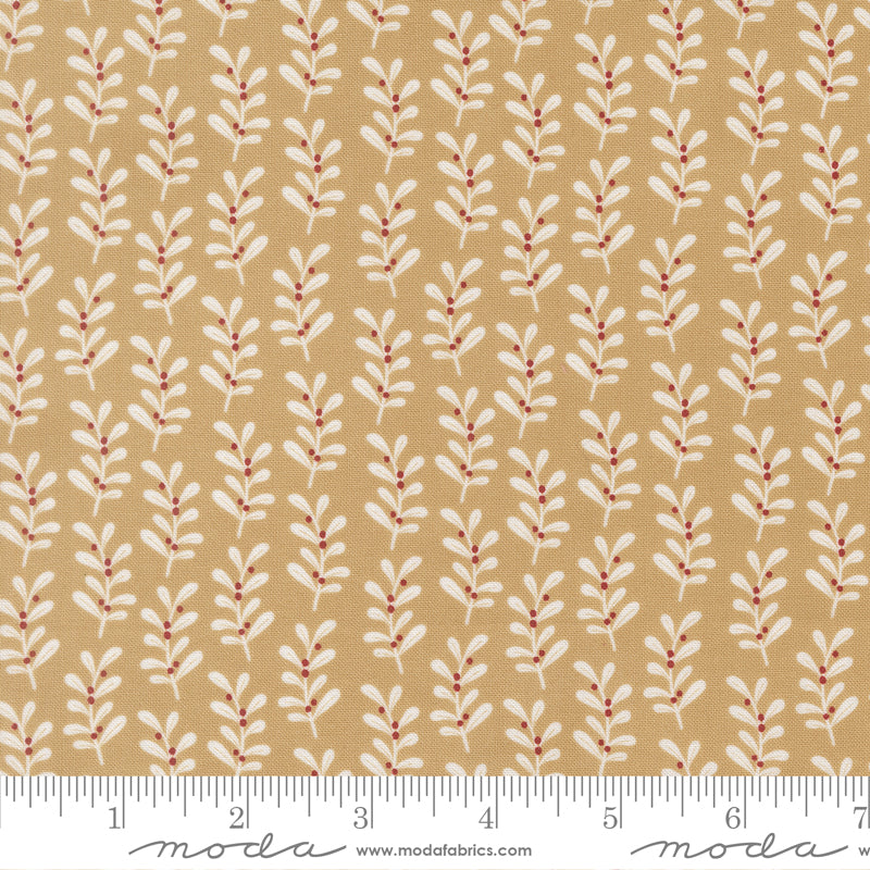 Gingerbread Lane Holly Stripes Gingerbread by Kileys Quilt Room for Moda Fabrics 26154-21 scale