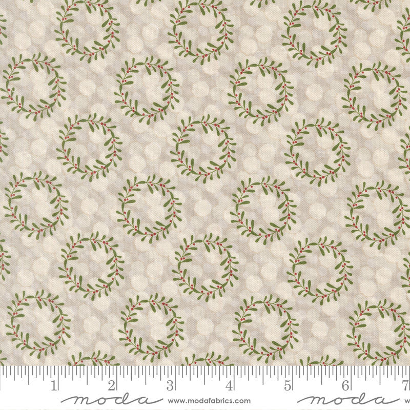 Gingerbread Lane Glittering Lights Blenders Wreaths Frost by Kileys Quilt Room for Moda Fabrics 26155-12 scale
