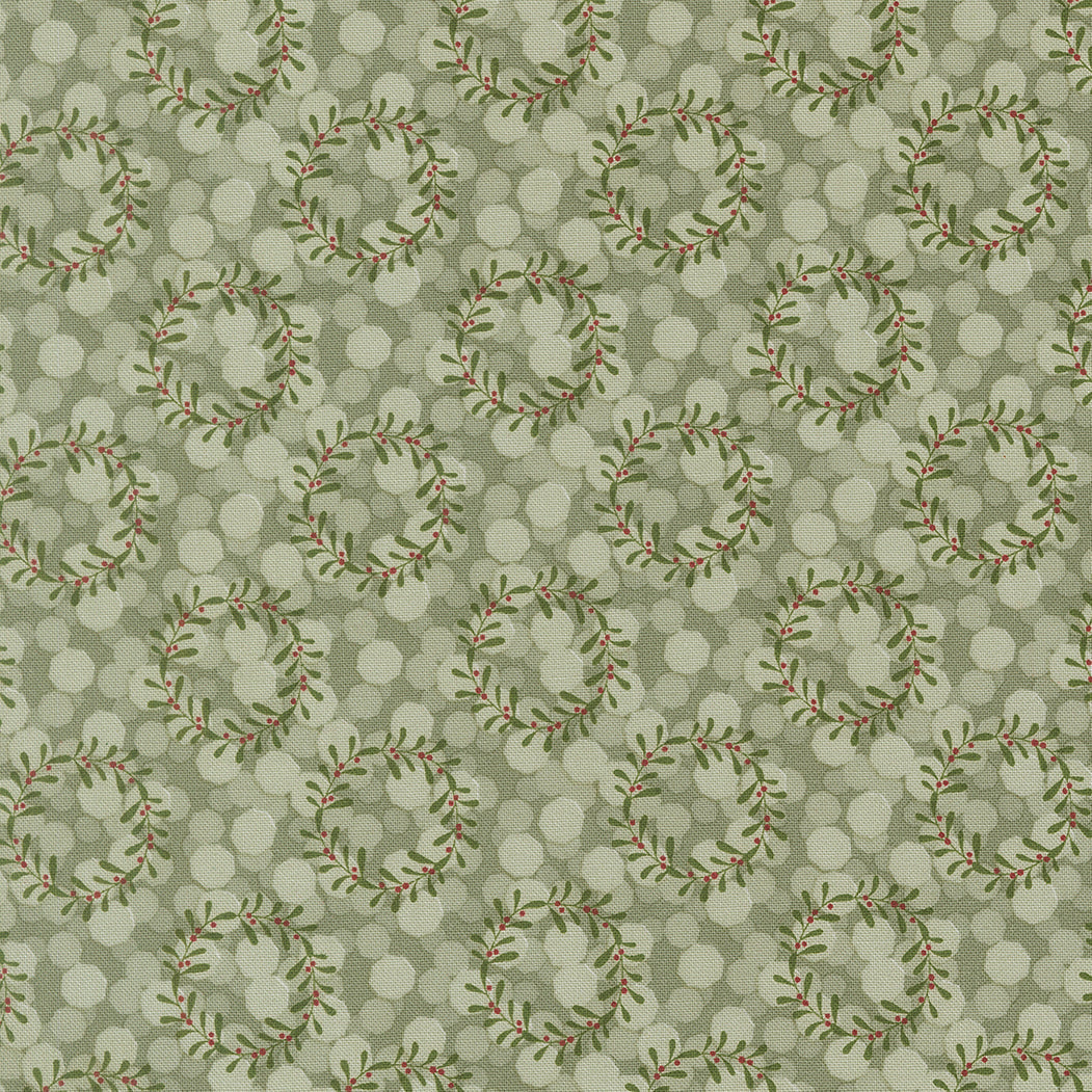 Gingerbread Lane Glittering Lights Blenders Wreaths Mistletoe by Kileys Quilt Room for Moda Fabrics 26155-13