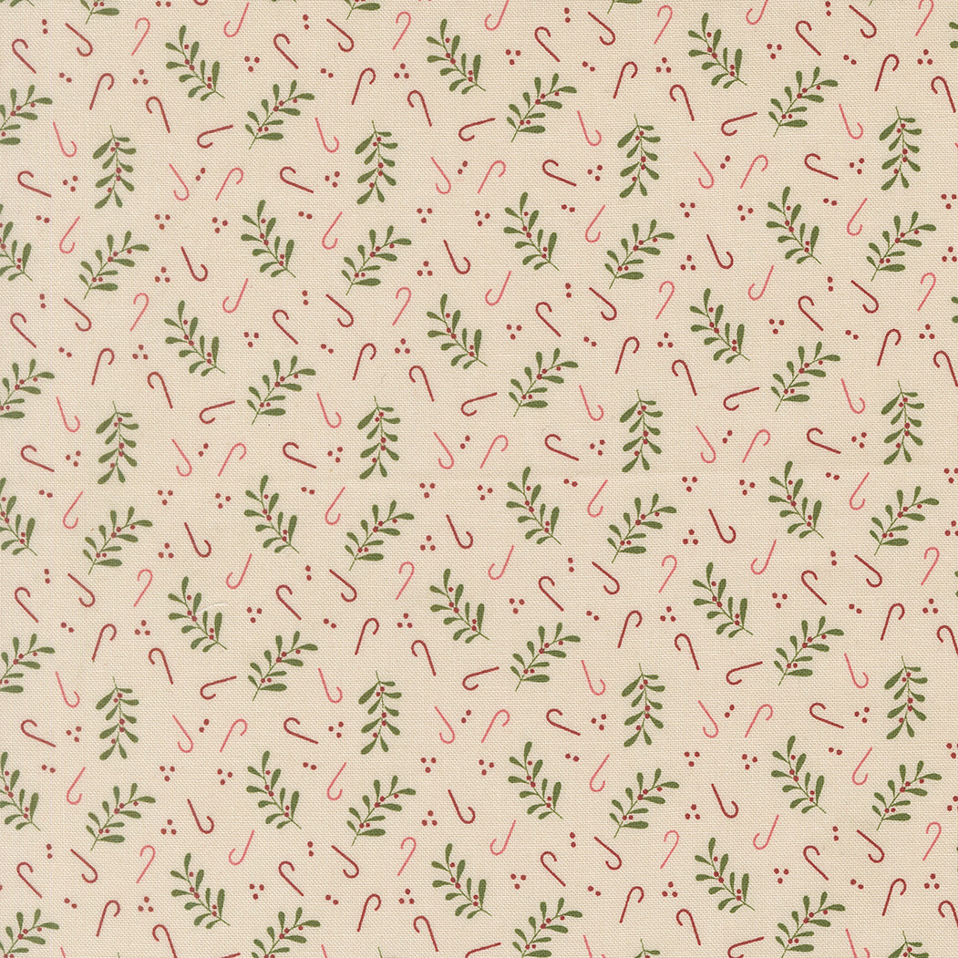 Gingerbread Lane Holly Candy Novelty Candy Canes Sugar by Kileys Quilt Room for Moda Fabrics 26157-11