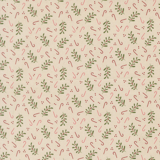 Gingerbread Lane Holly Candy Novelty Candy Canes Sugar by Kileys Quilt Room for Moda Fabrics 26157-11