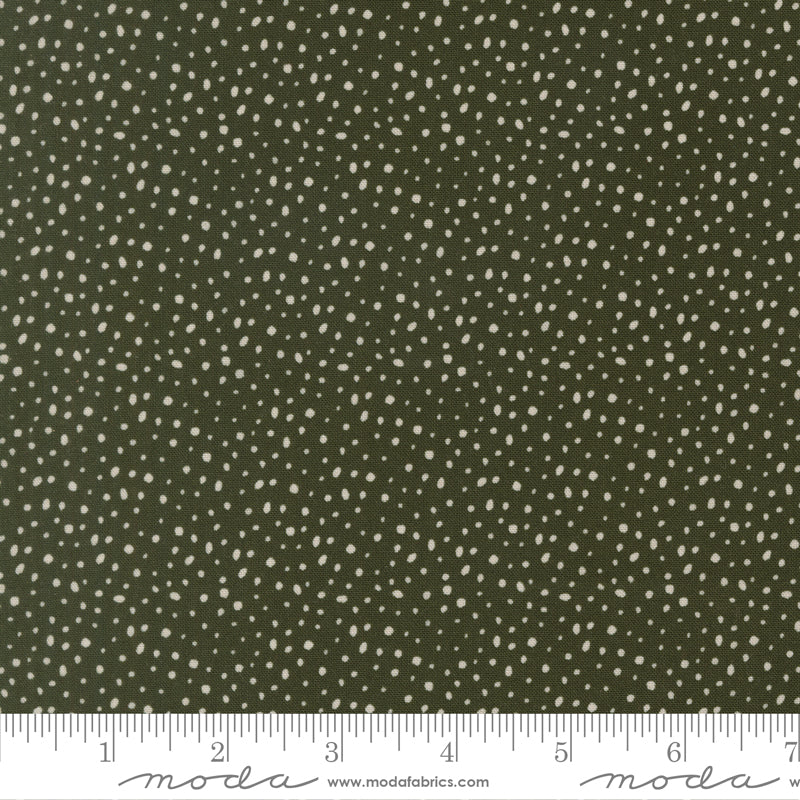 Gingerbread Lane Flurry Dots Pine by Kileys Quilt Room for Moda Fabrics 26158-15 scale