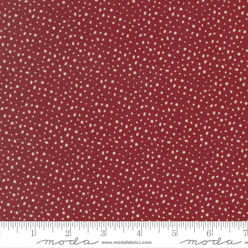 Gingerbread Lane Flurry Dots Cranberry by Kileys Quilt Room for Moda Fabrics 26158-18 scale