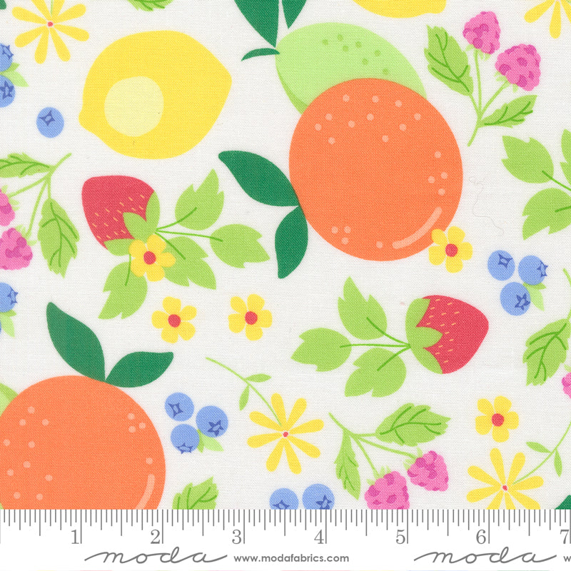 Fruit Salad Mixed Fruits Novelty OFF WHITE by Corey Yoder for Moda 29240-11 scale
