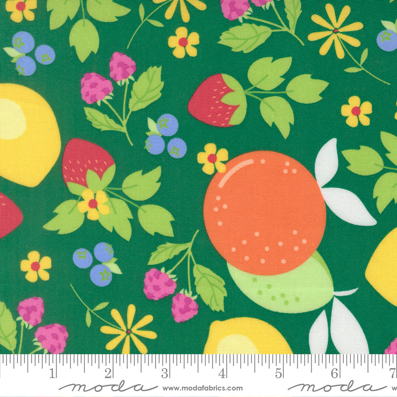 Fruit Salad Mixed Fruits Novelty EMERALD by Corey Yoder for Moda 29240-21 scale