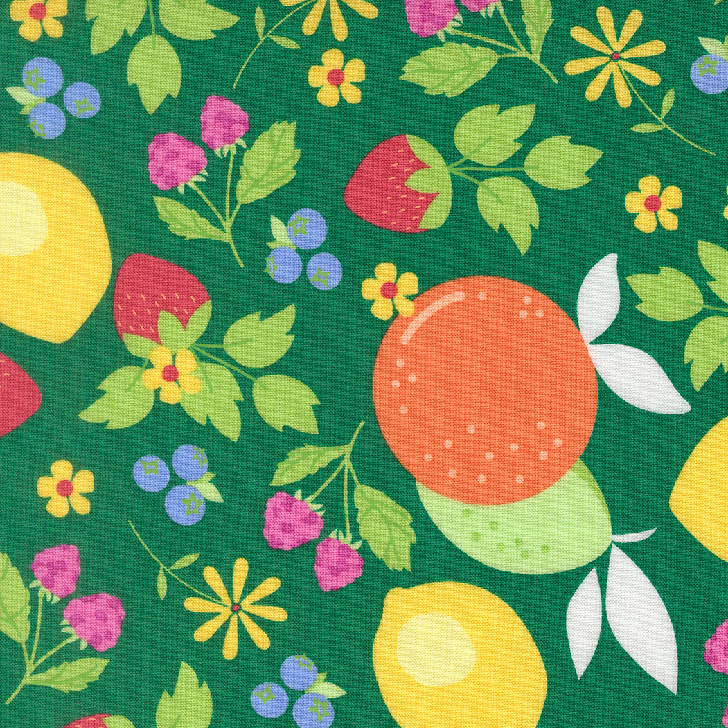 Fruit Salad Mixed Fruits Novelty EMERALD by Corey Yoder for Moda 29240-21