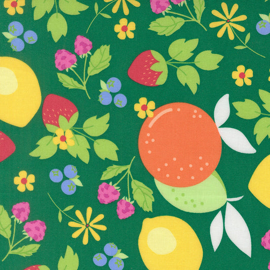 Fruit Salad Mixed Fruits Novelty EMERALD by Corey Yoder for Moda 29240-21