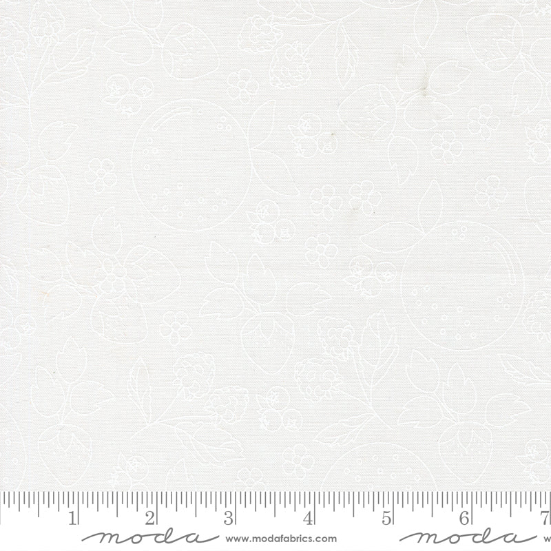 Fruit Salad Fruit Sketch Novelty Toile OFF WHITE WHITE by Corey Yoder for Moda 29241-11 scale