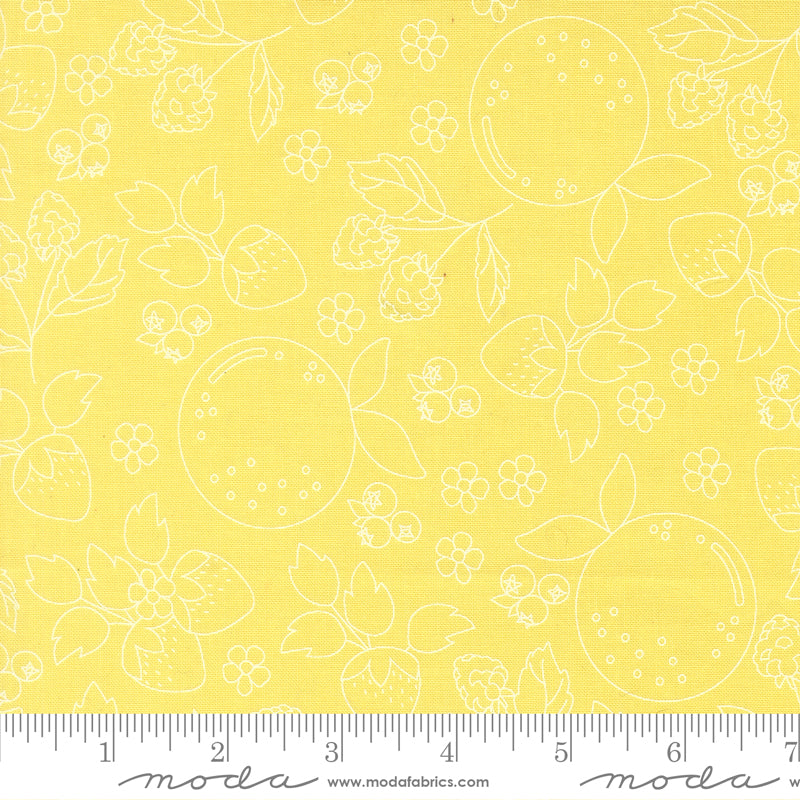 Fruit Salad Fruit Sketch Novelty Toile SUNSHINE by Corey Yoder for Moda 29241-17 scale