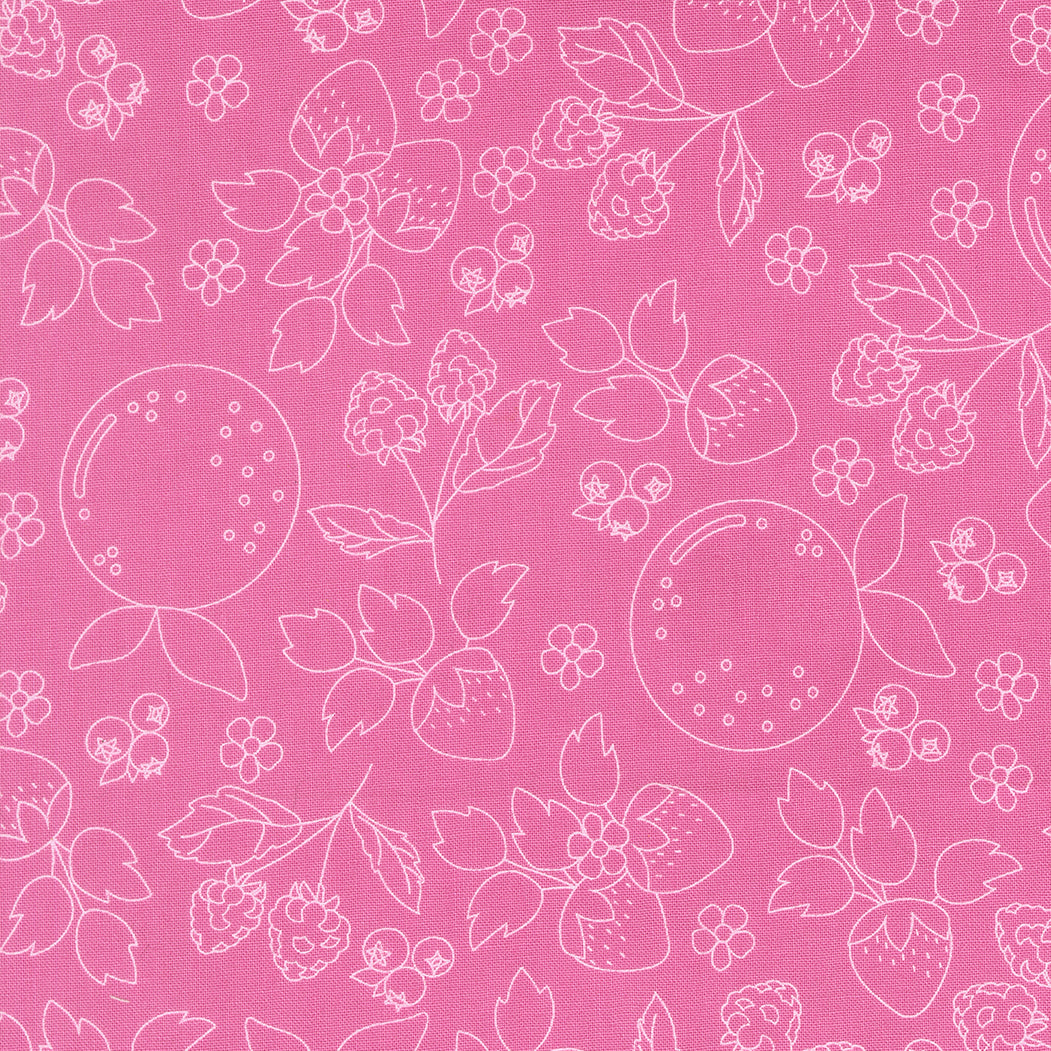 Fruit Salad Fruit Sketch Novelty Toile PETAL PINK by Corey Yoder for Moda 29241-26