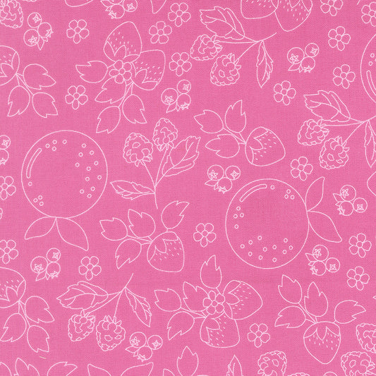 Fruit Salad Fruit Sketch Novelty Toile PETAL PINK by Corey Yoder for Moda 29241-26