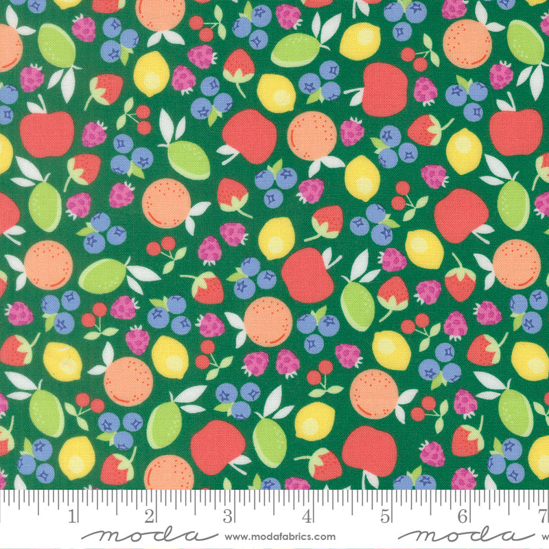 Fruit Salad Fruit Cup Novelty EMERALD by Corey Yoder for Moda 29242-21 scale