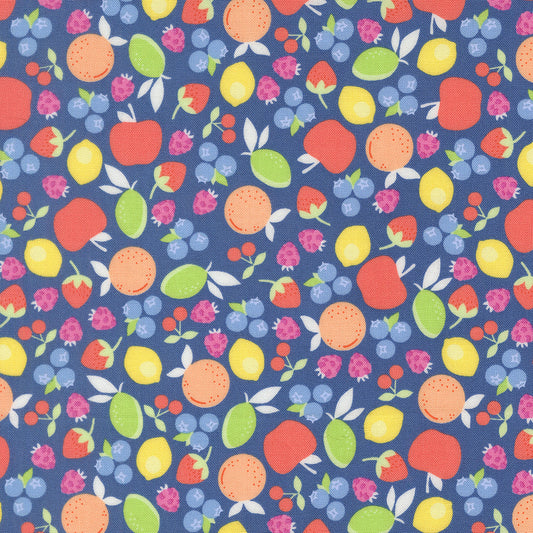 Fruit Salad Fruit Cup Novelty COBALT by Corey Yoder for Moda 29242-24