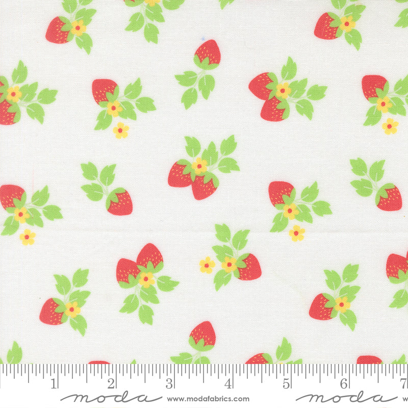 Fruit Salad Strawberries Novelty OFF WHITE by Corey Yoder for Moda 29243-11 scale