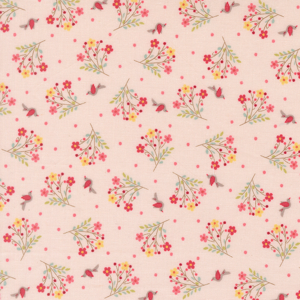 Lyda Rose PINK Tossed Floral Bouquet yardage