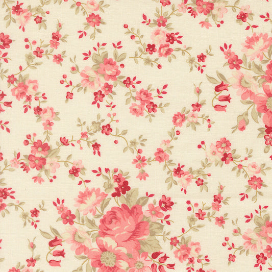 Petals And Polka Dots Blossoms Florals Lace by Bunny Hill Designs for Moda Fabrics 3080-11