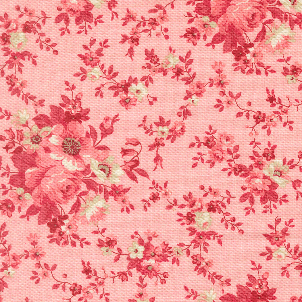 Petals And Polka Dots Blossoms Florals Blush by Bunny Hill Designs for Moda Fabrics 3080-14