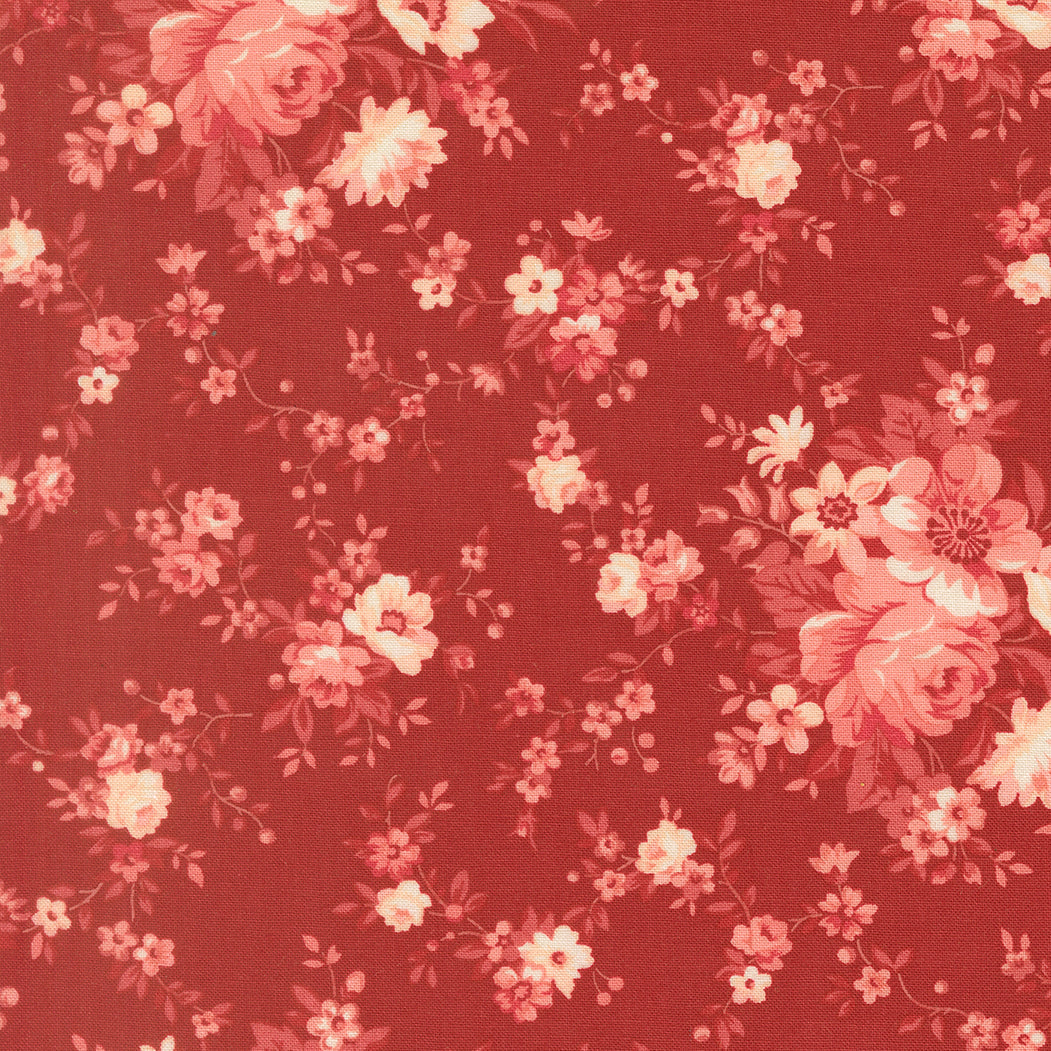 Petals And Polka Dots Blossoms Florals Rose by Bunny Hill Designs for Moda Fabrics 3080-20