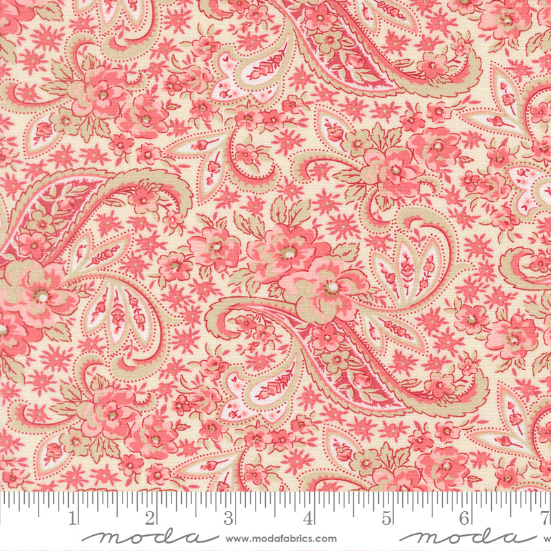 Petals And Polka Dots Pretty Paisley Lace by Bunny Hill Designs for Moda Fabrics 3081-11 scale