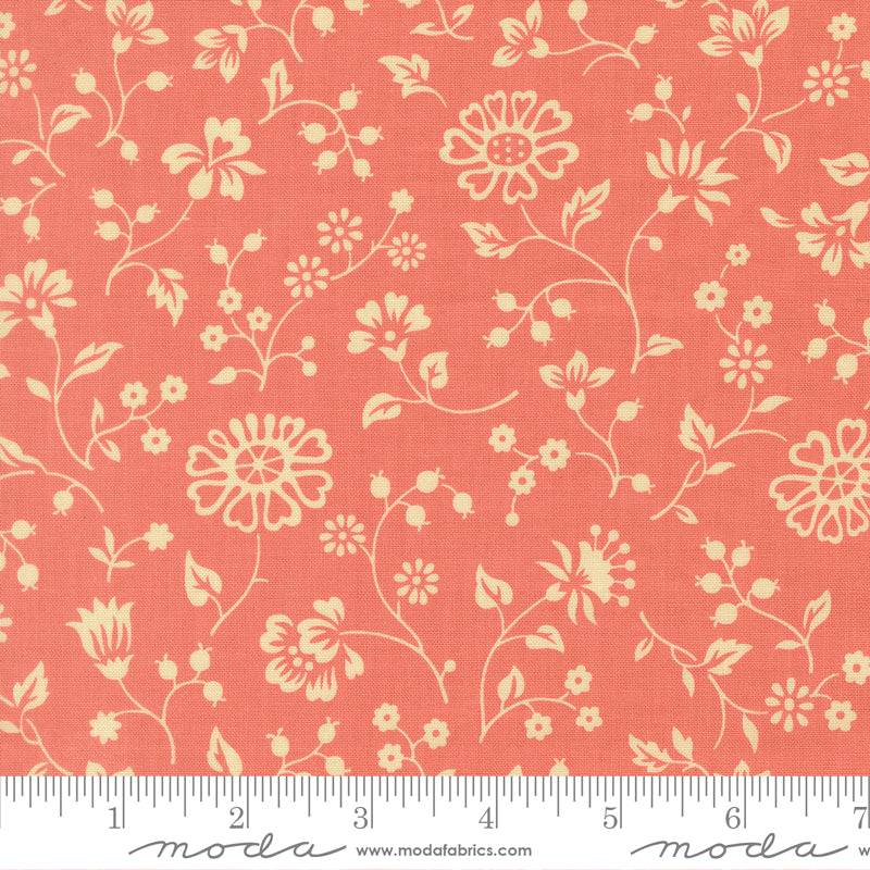 Petals And Polka Dots Fleurs Florals Berry by Bunny Hill Designs for Moda Fabrics 3082-16 scale