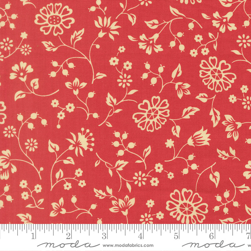 Petals And Polka Dots Fleurs Florals Tea Rose by Bunny Hill Designs for Moda Fabrics 3082-18 scale