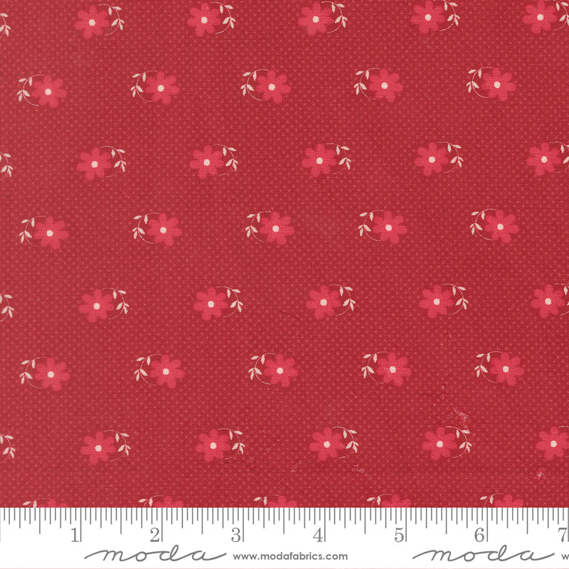 Petals And Polka Dots Pinwheels Florals Dots Rose by Bunny Hill Designs for Moda Fabrics 3083-20 scale