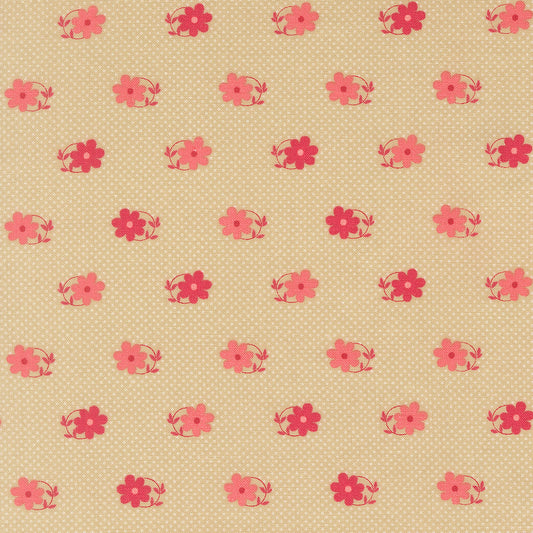 Petals And Polka Dots Pinwheels Florals Dots Linen by Bunny Hill Designs for Moda Fabrics 3083-13