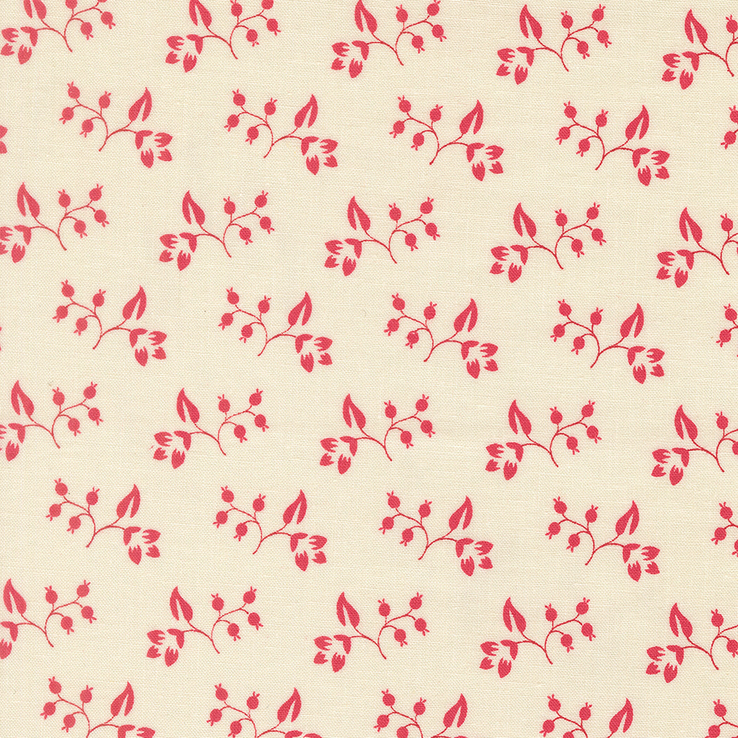 Petals And Polka Dots Rose Hips Florals Lace by Bunny Hill Designs for Moda Fabrics 3085-11