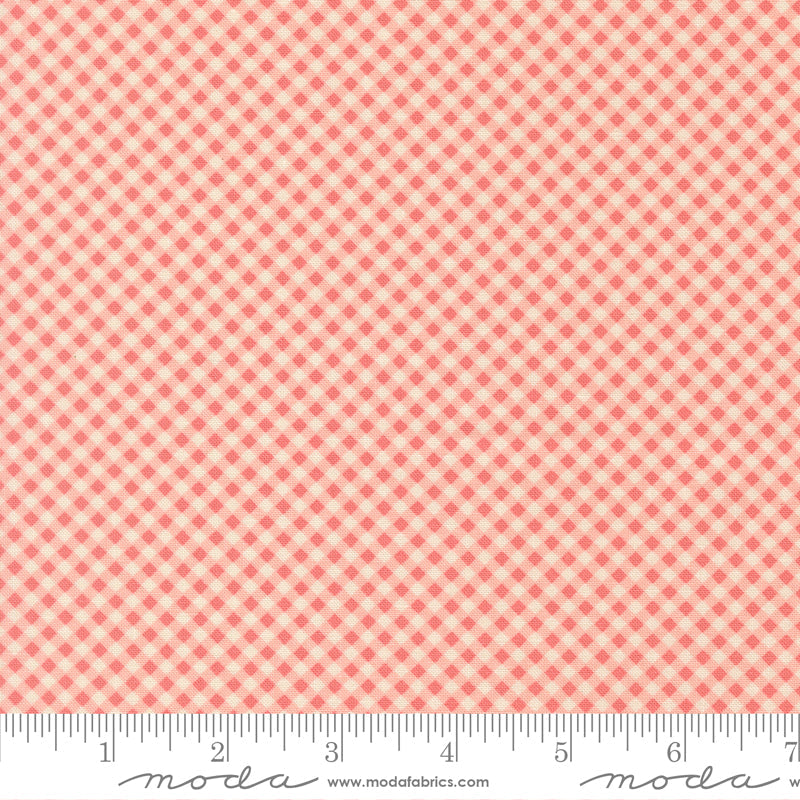 Petals And Polka Dots Gingham Checks and Plaids Blush by Bunny Hill Designs for Moda Fabrics 3088-11 scale
