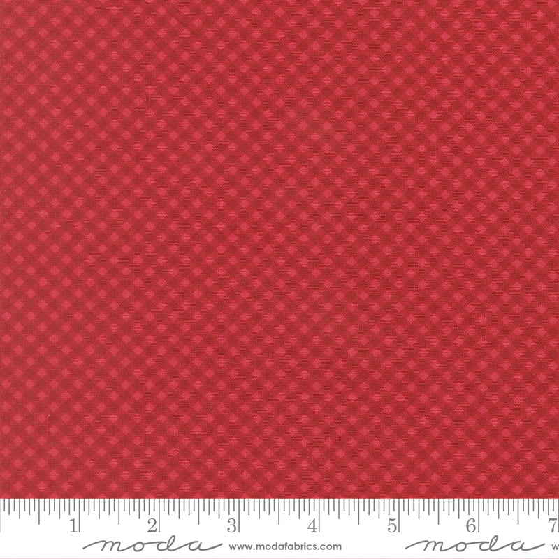 Petals And Polka Dots Gingham Checks and Plaids Rose by Bunny Hill Designs for Moda Fabrics 3088-18 scale