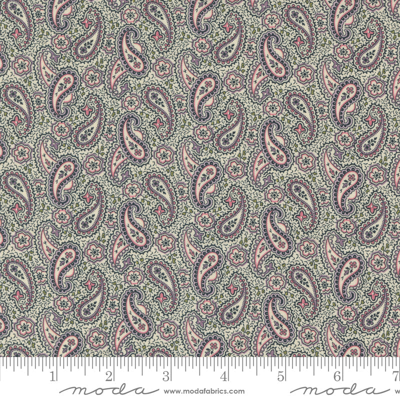 Goodnight Irene Arthur's Tie Paisley Grape by Betsy Cutchian for Moda Fabrics 31701-16 scale