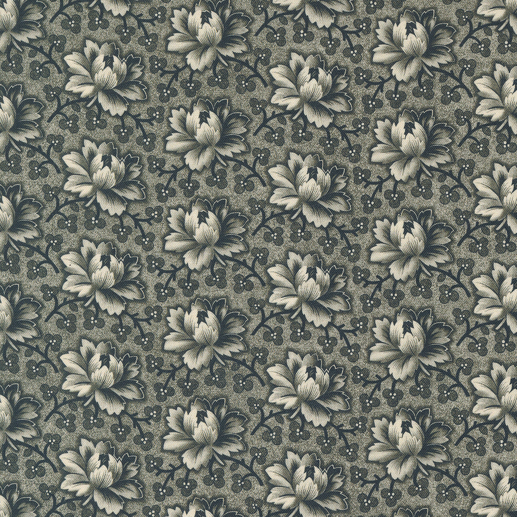 Goodnight Irene Tea Rose Florals Graphite by Betsy Cutchian for Moda Fabrics 31702-17