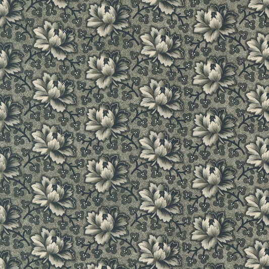 Goodnight Irene Tea Rose Florals Graphite by Betsy Cutchian for Moda Fabrics 31702-17
