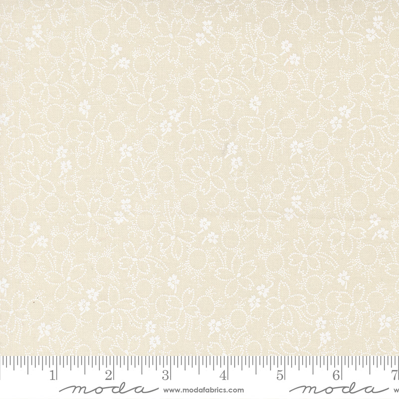 Arabesque Wonder Florals Angel White by Studio M for Moda 33835-21 scale