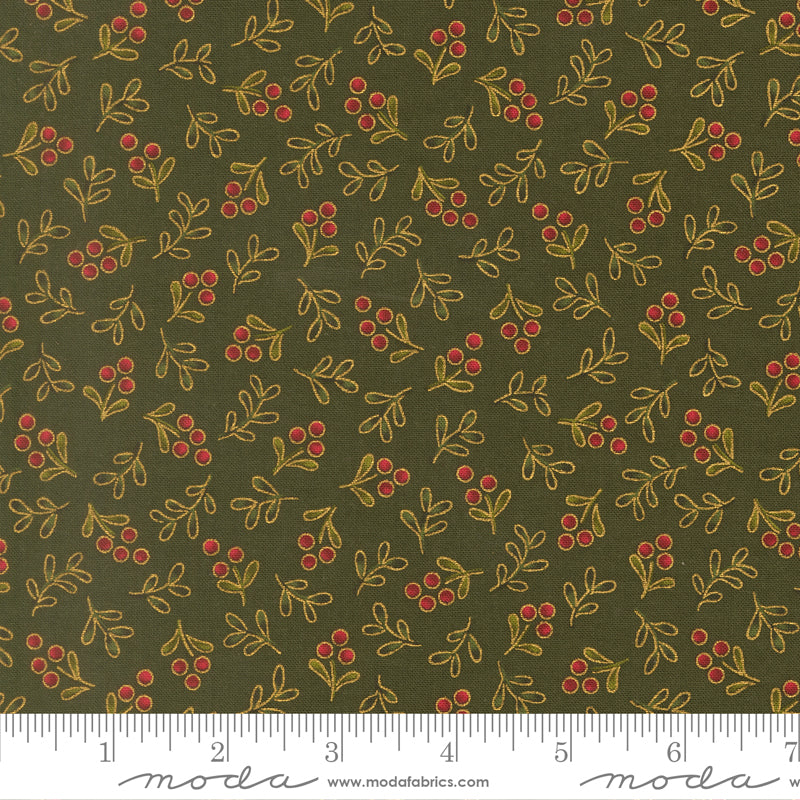Merry Manor Metallic Swirl Blenders Evergreen by Moda Fabrics for Moda Fabrics 33866-13M scale