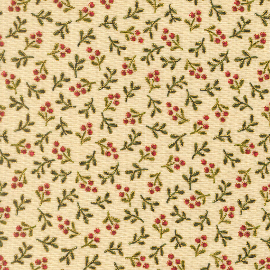 Merry Manor Metallic Swirl Blenders Cream by Moda Fabrics for Moda Fabrics 33866-11M