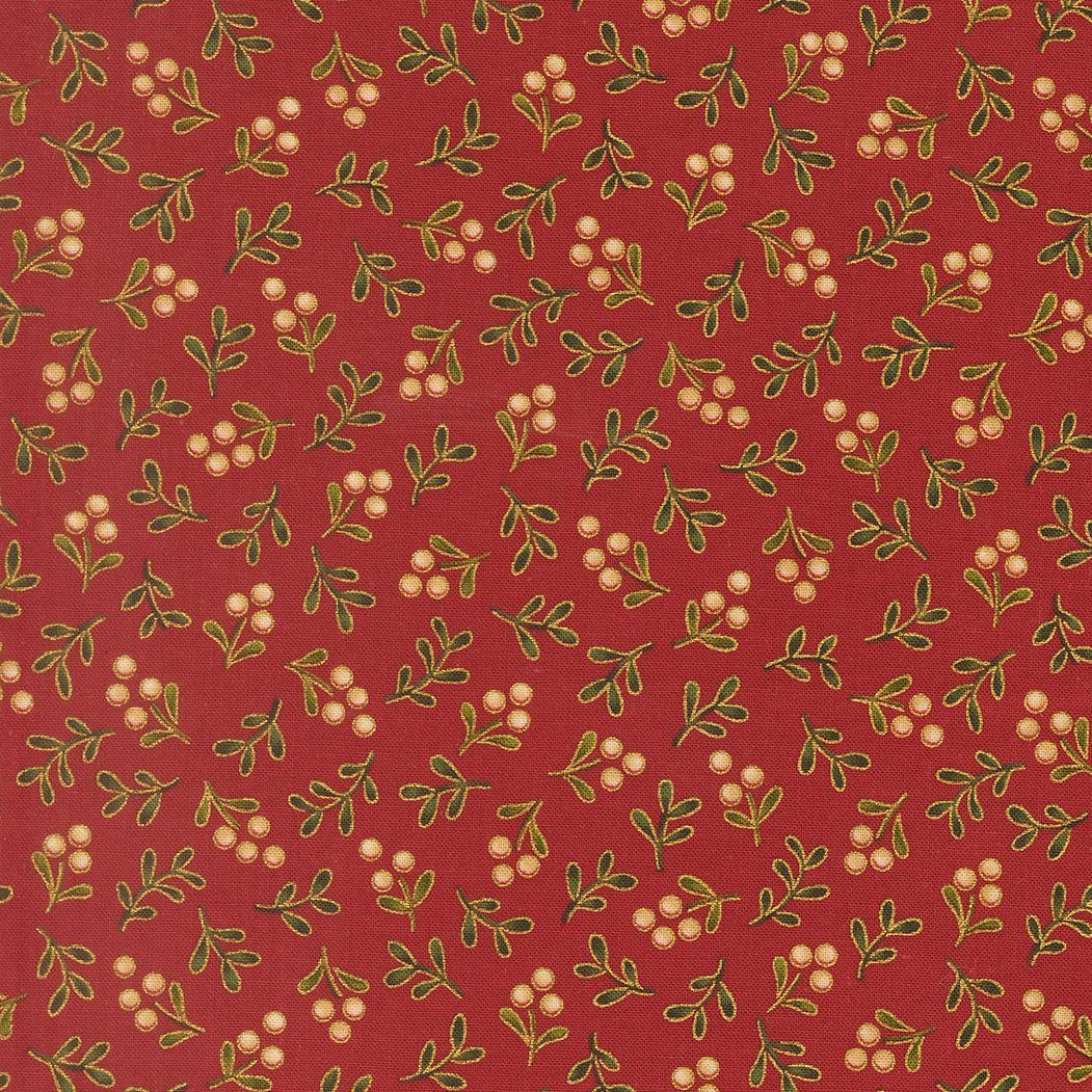 Merry Manor Metallic Swirl Blenders Crimson by Moda Fabrics for Moda Fabrics 33866-12M