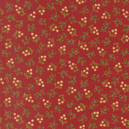 Merry Manor Metallic Swirl Blenders Crimson by Moda Fabrics for Moda Fabrics 33866-12M