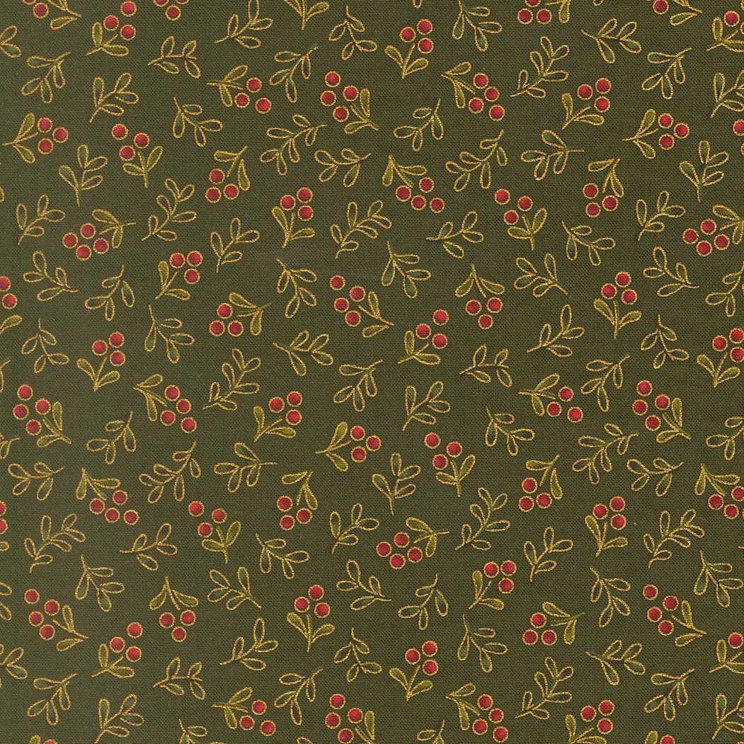 Merry Manor Metallic Swirl Blenders Evergreen by Moda Fabrics for Moda Fabrics 33866-13M