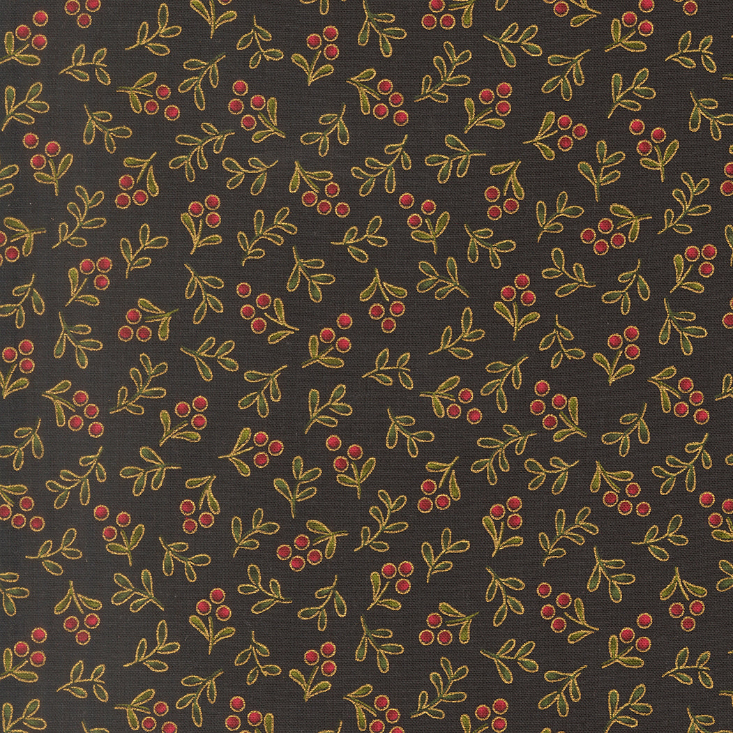 Merry Manor Metallic Swirl Blenders Ebony by Moda Fabrics for Moda Fabrics 33866-14M