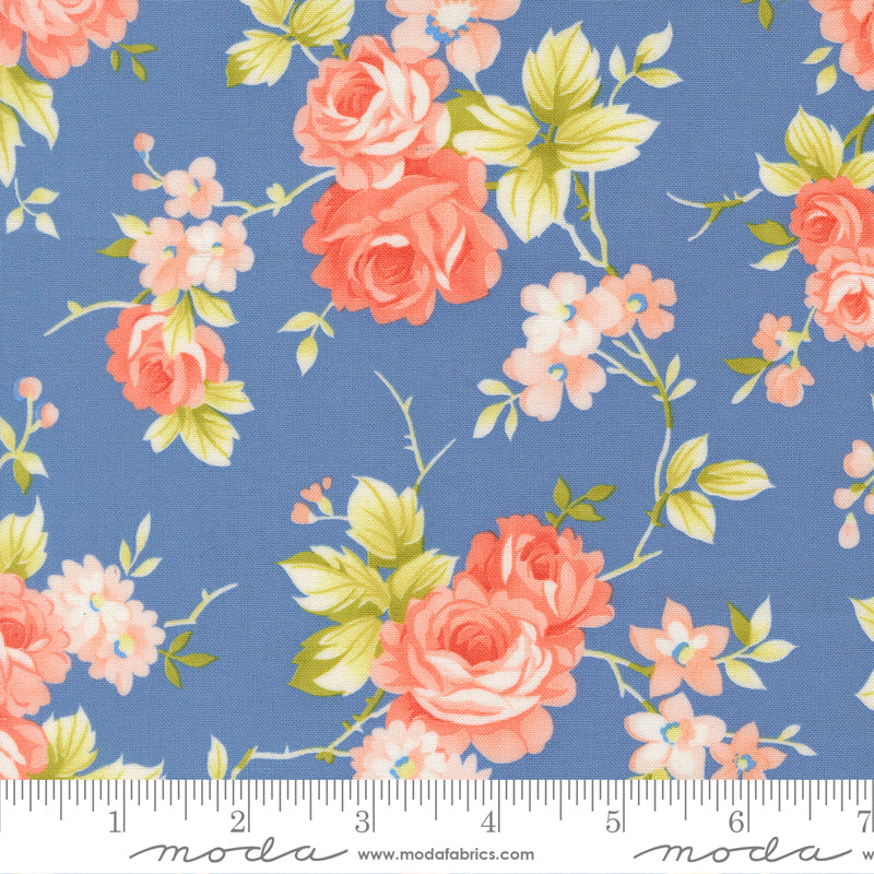 Rosie Country Rose Florals Blueberry scale