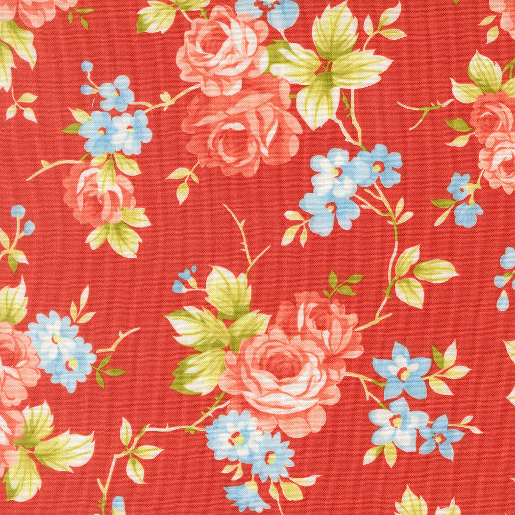 Rosie Country Rose Florals Strawberry by Fig Tree Co for Moda